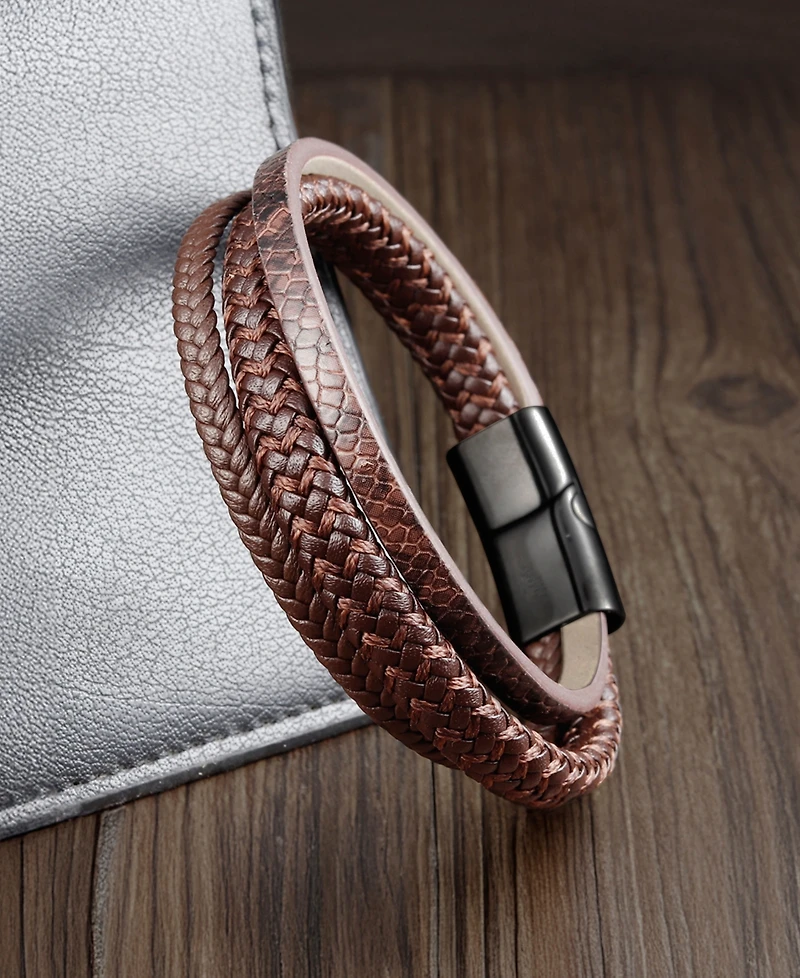 Rhona Sutton Men's Ardent Leather & Stainless Steel Bracelet