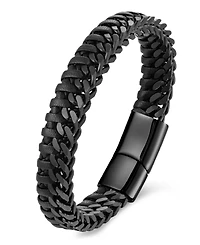 Rhona Sutton Men's Monarch Leather & Stainless Steel Bracelet