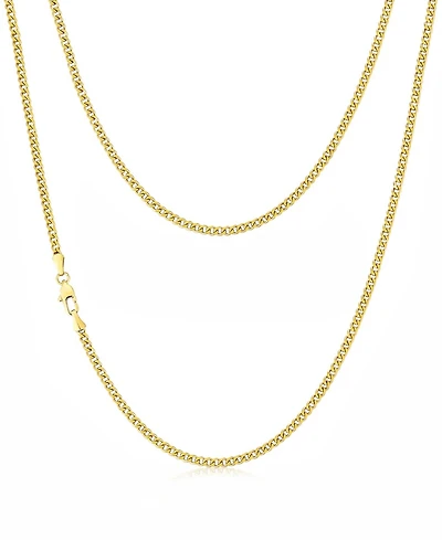 Rhona Sutton Men's Stainless Steel Cuban Chain Necklace in 14k Gold Plated