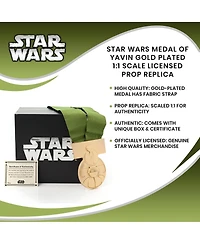 Star Wars: A New Hope Medal of Yavin Gold-Plated 1:1 Scale Licensed Prop Replica - Authentic Medal of Bravery With Ribbon