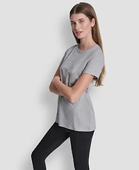 Dkny Sport Women's Triple Rhinestone Foil Logo T-Shirt