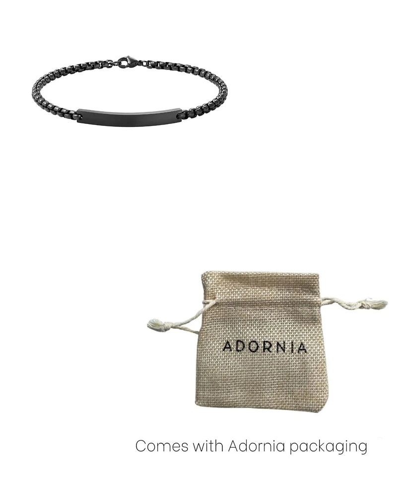 Adornia Tarnish Resistant Blackened Silver Id Bracelet