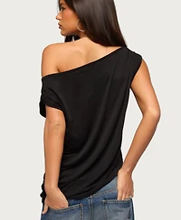 Edikted Women's Ofelia Asymmetric Off Shoulder Ruched Top