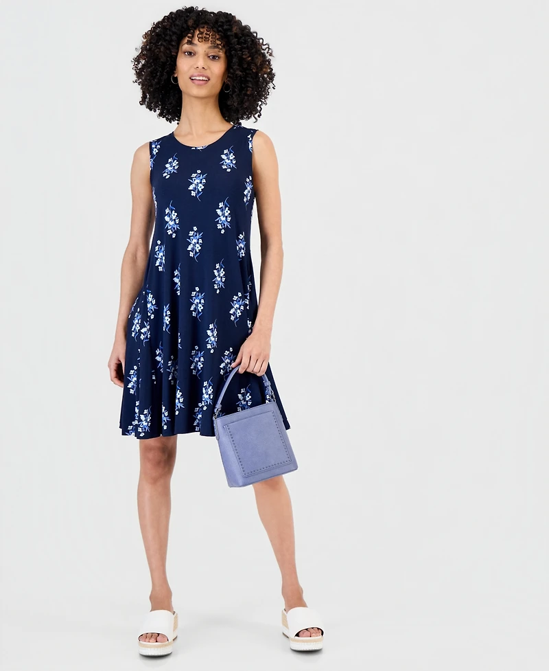 Style & Co Petite Printed Sleeveless Flip Flop Dress, Macy's Exclusive
