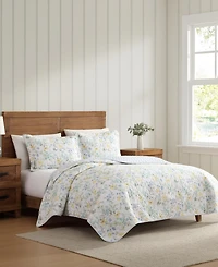 Laura Ashley Poppy Meadow Reversible 3-Pc. Quilt Set