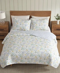 Laura Ashley Poppy Meadow Reversible 3-Pc. Quilt Set