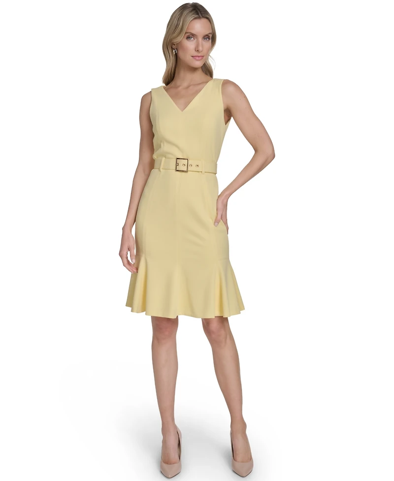Calvin Klein Petite Sleeveless Scuba Crepe Dress