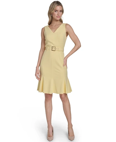Calvin Klein Petite Sleeveless Scuba Crepe Dress