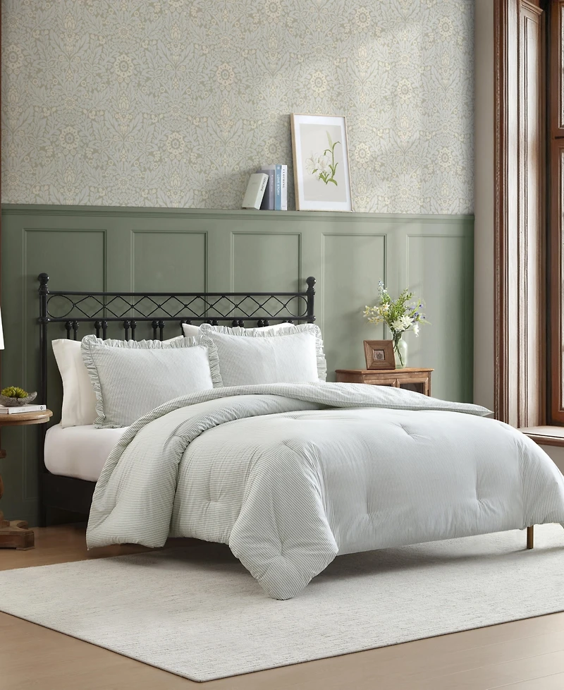 Laura Ashley Oxford Stripe 2-Pc. Comforter Set, Twin