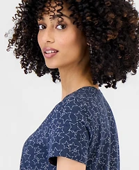 Style & Co Petite Star-Print Short-Sleeve Perfect T-Shirt, Macy's Exclusive