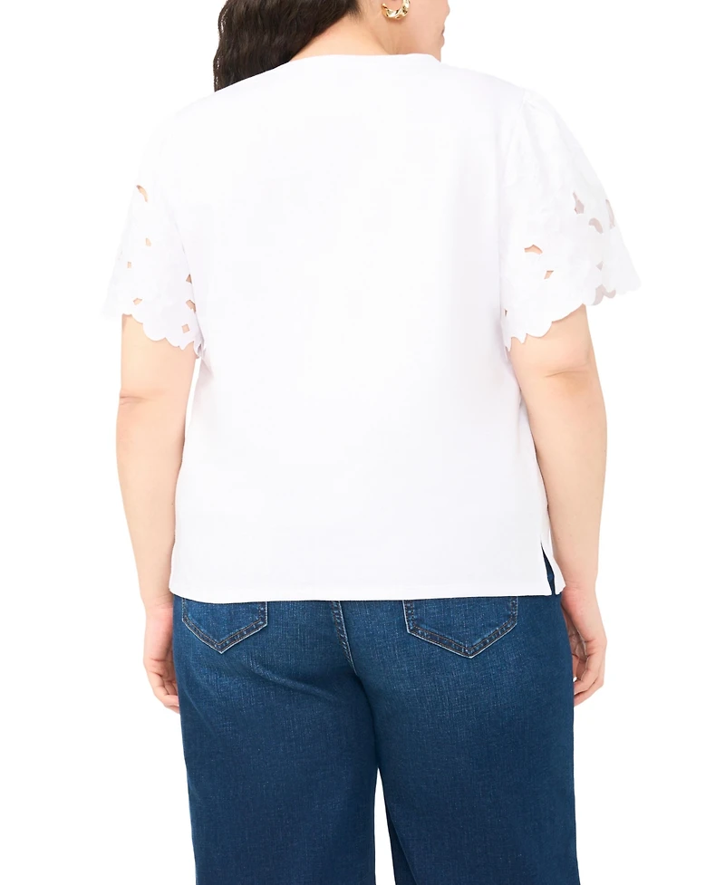 Vince Camuto Plus Crewneck Pull-On Top