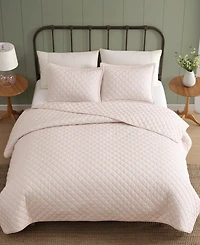 Laura Ashley Tessa's Ticking Stripe Reversible -Pc. Quilt Set