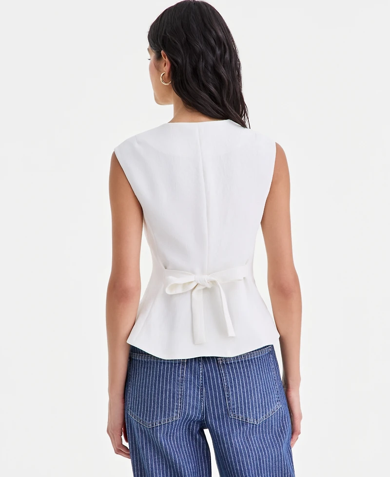 On 34th Women's Crepe Button Front Vest, Macy's Exclusive