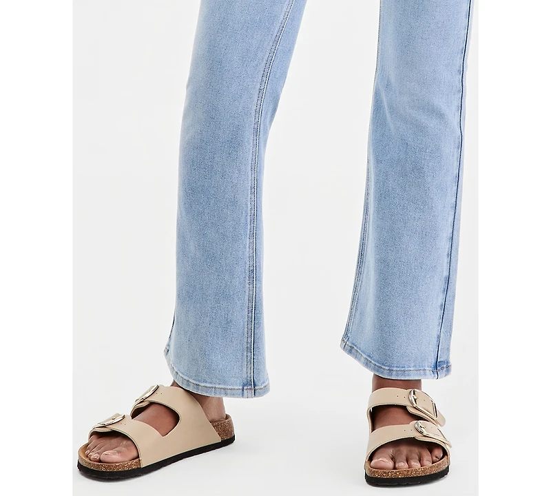 Madden Girl Juniors' Mid-Rise Scarf-Belt Bootcut Jeans