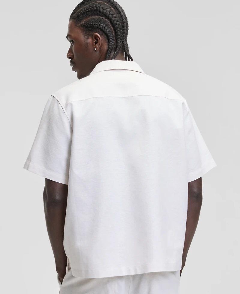 Mode of One Men's Linen & Cotton Relaxed Utility Shirt, Macy's Exclusive