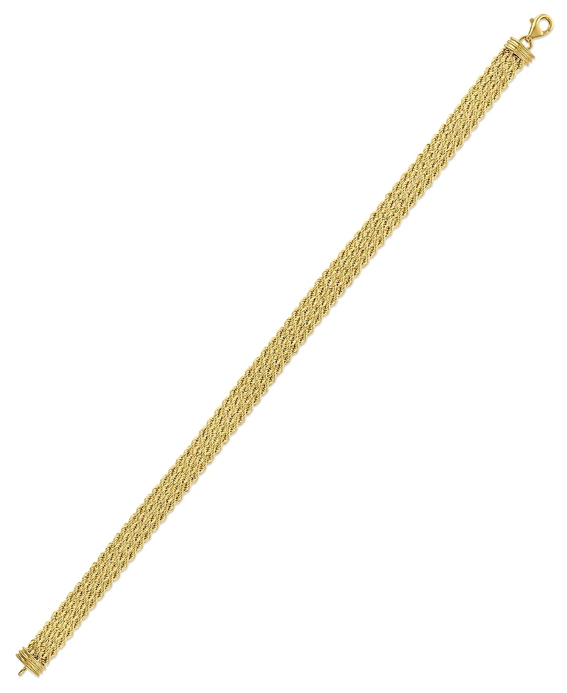 Macy's Polished Multi Row Rope Chain Bracelet in 10k Gold