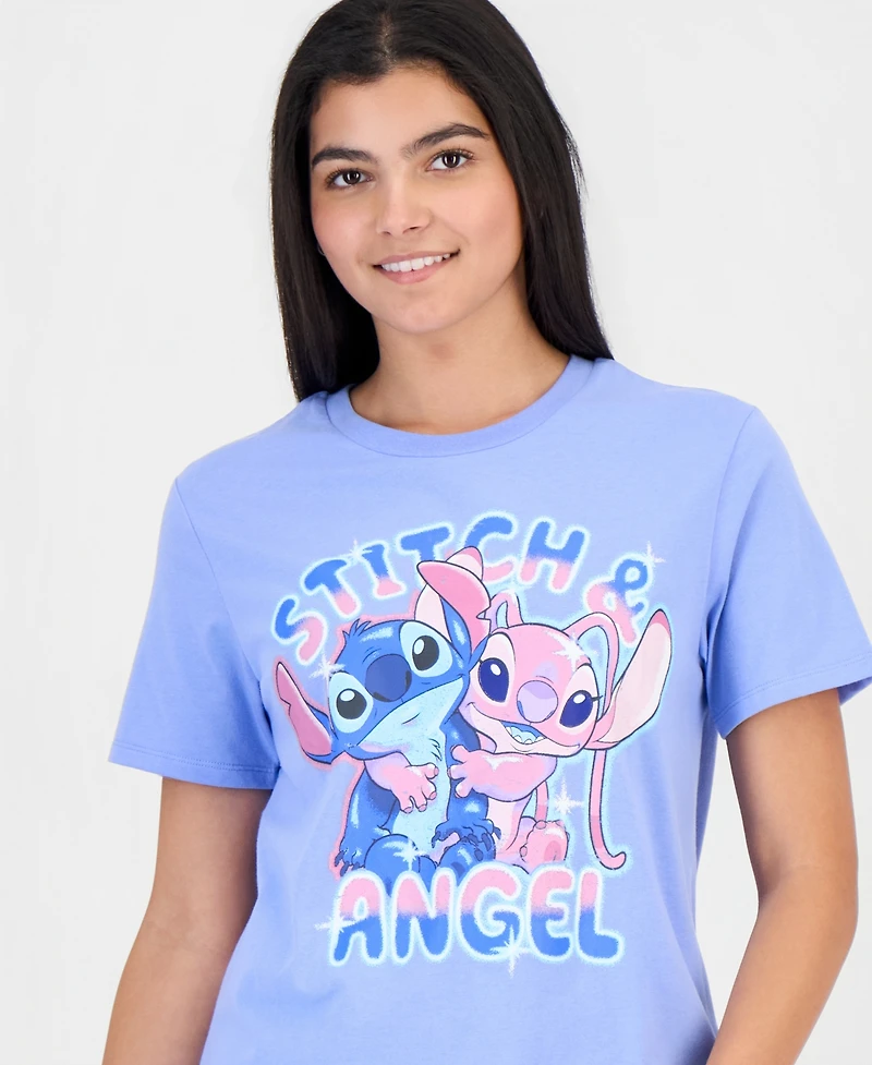Disney Juniors' Stitch and Angel Graphic Print T-Shirt