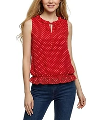 Ny Collection Womens Sleeveless Ruffle Flounced Top