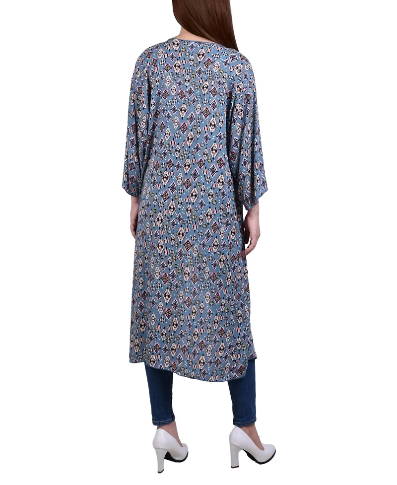 Ny Collection Women's 3/4-Sleeve Long Cardigan Sweater