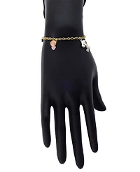 Peanuts Crystal Snoopy and Woodstock Flower Charm Bracelet