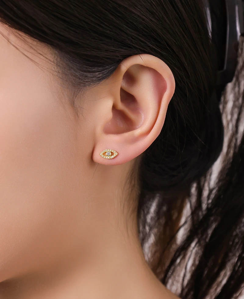 Unwritten Cubic Zirconia Heart, Butterfly and Evil Eye Trio Earring Set