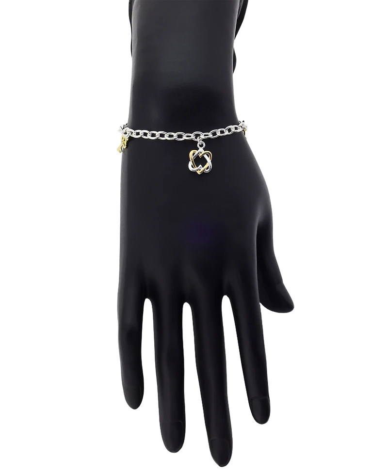 Unwritten Cubic Zirconia Open Heart Charm Bracelet