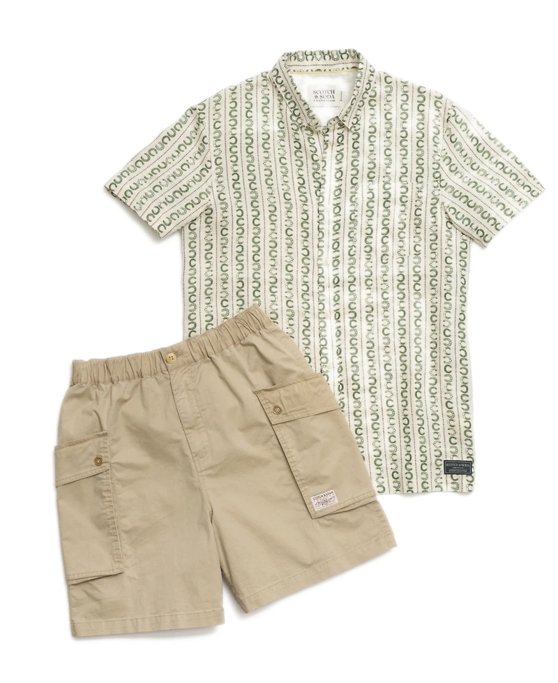 Scotch & Soda Men's Washed Cotton Short-Sleeve Shirt