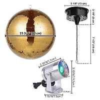 Yescom 16" Disco Mirror Ball Rgb Spotlight Rotating Motor Kit Party Events Club