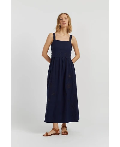 Chinti & Parker Women's Sienna Linen-Blend Broderie Summer Dress