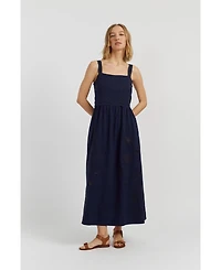 Chinti & Parker Women's Sienna Linen-Blend Broderie Summer Dress