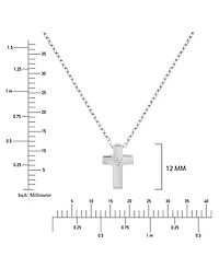 Macy's Cubic Zirconia Cross Necklace in 14k Yellow Gold Over Sterling Silver