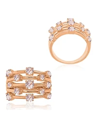 Macy's Morganite 5-Row Ring in 14k Rose Gold Over Sterling Silver