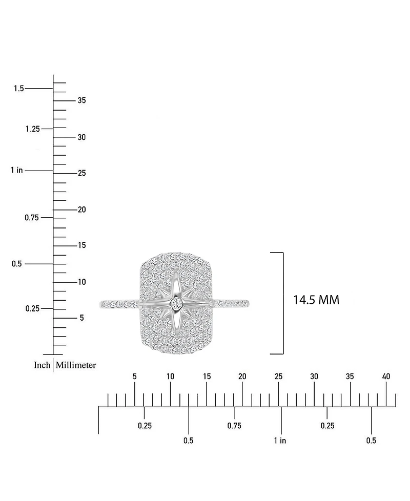 Macy's Cubic Zirconia Star Pave Ring 14k Yellow Gold Over Sterling Silver