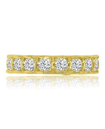 Macy's Cubic Zirconia Eternity Ring 14k Yellow Gold Over Sterling Silver