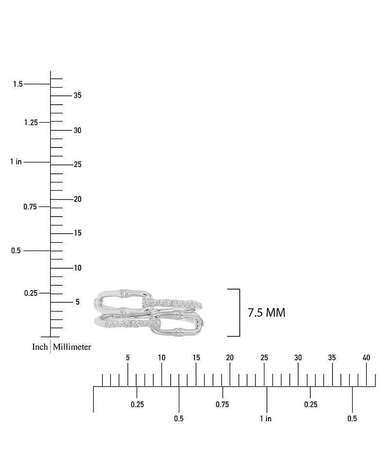Macy's Classic Cubic Zirconia Link Ring Rhodium Over Sterling Silver