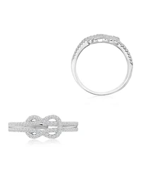 Macy's Infinity Knot Cubic Zirconia Ring in Rhodium Over Sterling Silver
