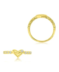 Macy's Cubic Zirconia Heart Ring in 14k Yellow Gold Over Sterling Silver