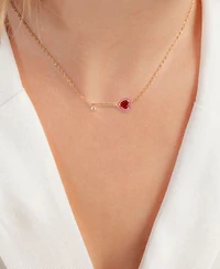 Macy's Ruby Key Necklace in 14k Rose Gold Over Sterling Silver