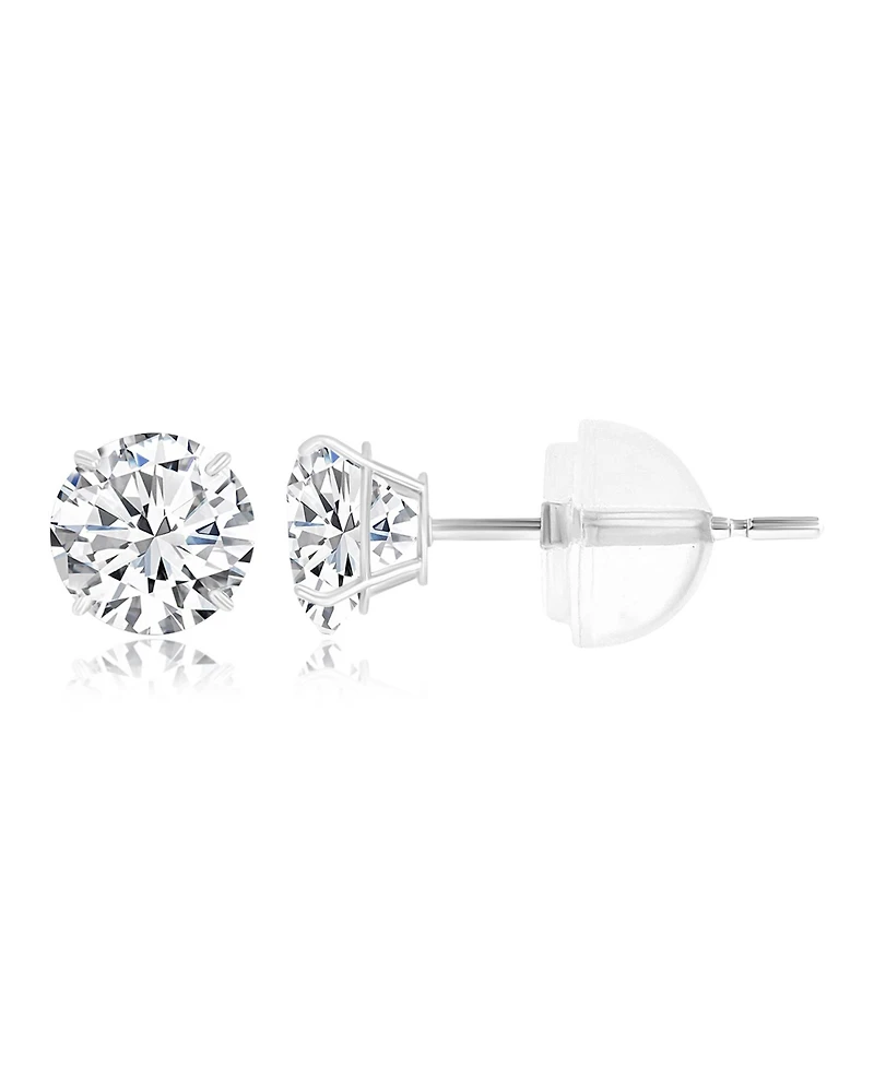 Macy's White Swarovski Zirconia Solitaire Earrings in 14k White Gold