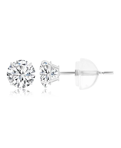 Macy's White Swarovski Zirconia Solitaire Earrings in 14k White Gold
