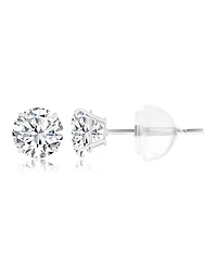 Macy's White Swarovski Zirconia Solitaire Earrings in 14k White Gold