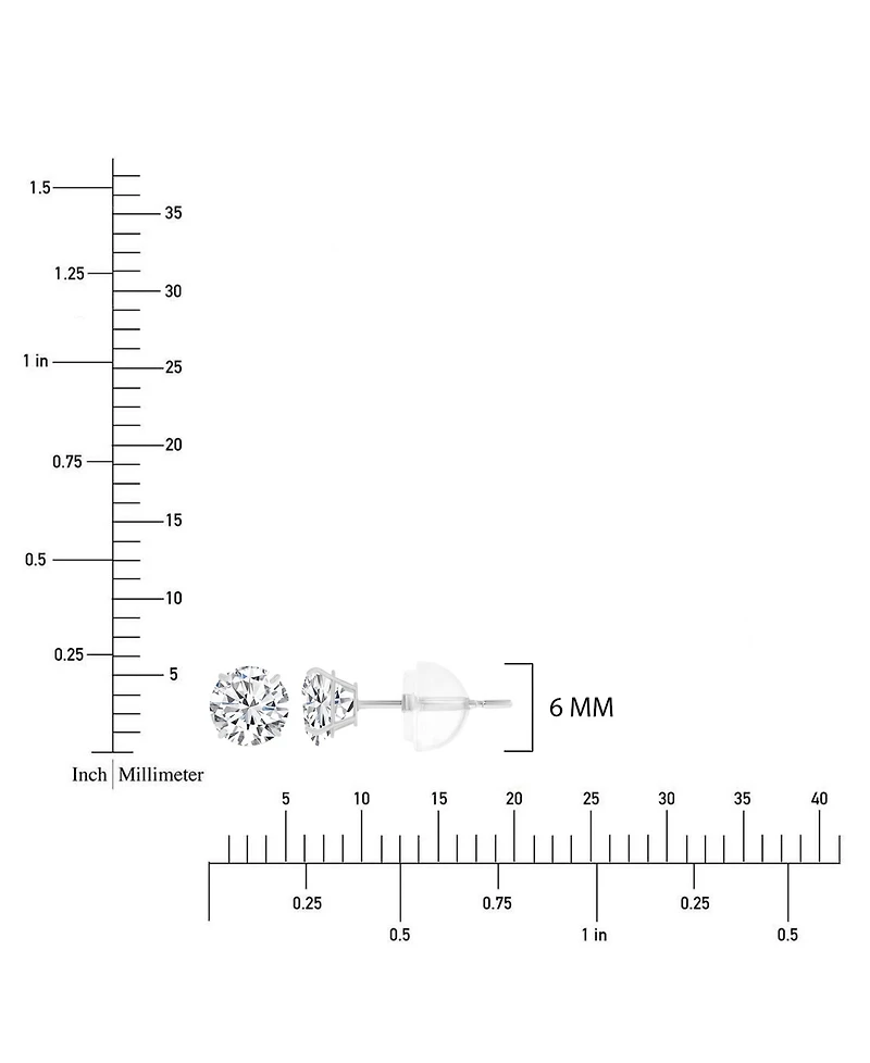 Macy's White Swarovski Zirconia Solitaire Earrings in 14k White Gold