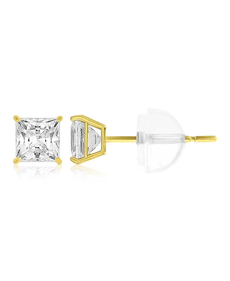 Macy's White Swarovski Zirconia Solitaire Earrings in 14k Yellow Gold