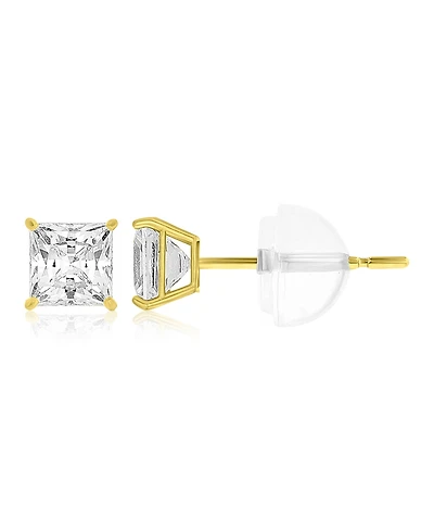 Macy's White Swarovski Zirconia Solitaire Earrings in 14k Yellow Gold