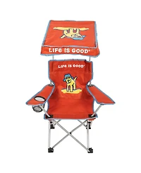 Life Is Good Max Shade Quad Folding Camp Chair With Tilt Uv Sun Protection Canopy Orange