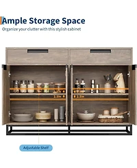 gaomon 55" Modern Buffet Cabinet with Storage, Doors, and Shelves