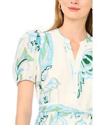 Vince Camuto Women's V-Neck Belted Midi Dress