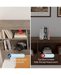 Gaomon King Bed Frame with Bookcase Headboard, 4 Storage Drawers, Built-in Charging Station, No Box Spring Needed