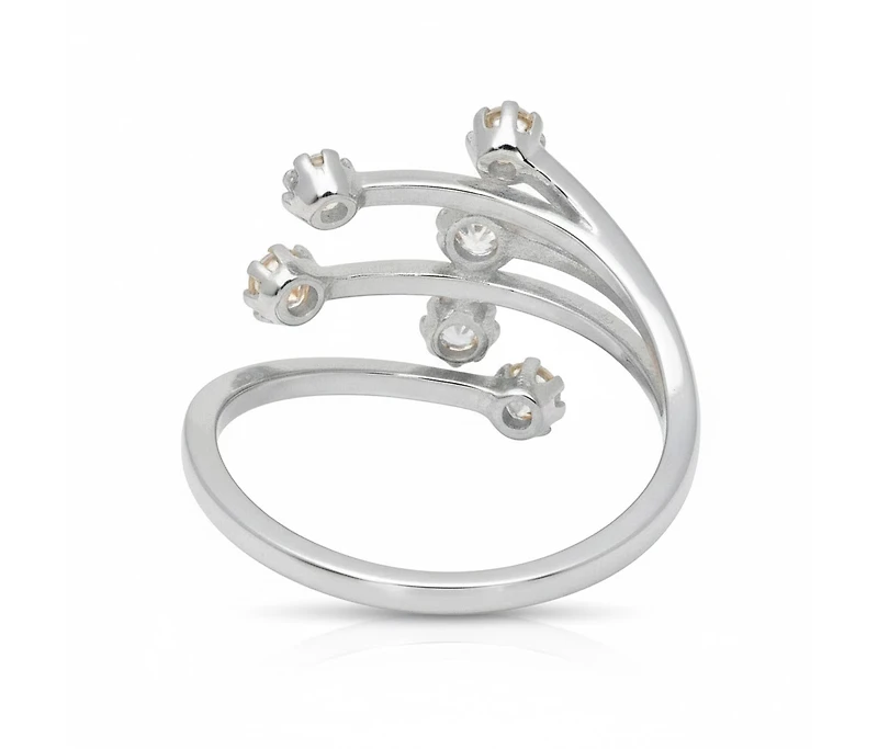 Curata Jewelry Solid 10K or Waterfall Cubic Zirconia Adjustable toe ring