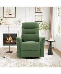 Clihome Modern Swivel Recliner Chair with 8-Point Massage 2-Speed Tilt & Side Pocket